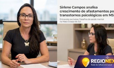 Afastamentos do trabalho por transtornos mentais crescem em Mato Grosso do Sul; especialista Sirlene Campos analisa dados e aponta caminhos clínicos