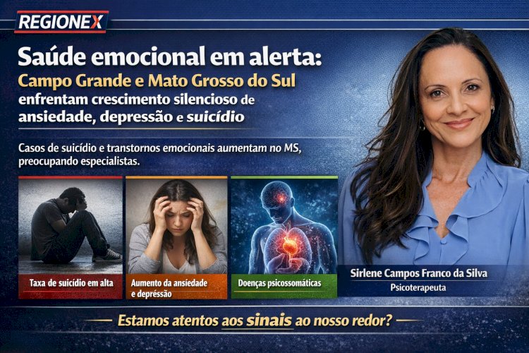 Saúde emocional em alerta: Campo Grande e Mato Grosso do Sul enfrentam crescimento silencioso de ansiedade, depressão e suicídio