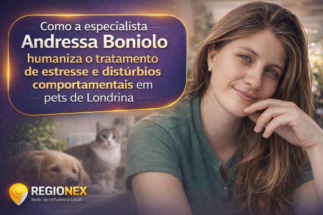 Andressa Boniolo consolida carreira marcada por pioneirismo em comunicação sensorial e bem-estar pet em Londrina